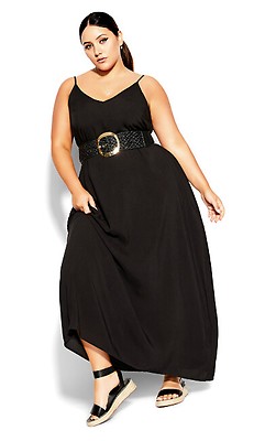 Women's Plus Size By The Beach Black Maxi Dress