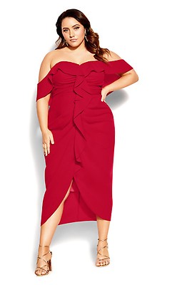 Tier Desire Red Tiered Ruffled Lace-Up Maxi Dress
