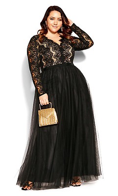 Women's Plus Size Bria Maxi Black Dress