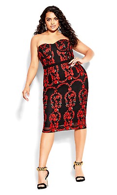 Plus Size Rebecca Sheer Insert Black Dress