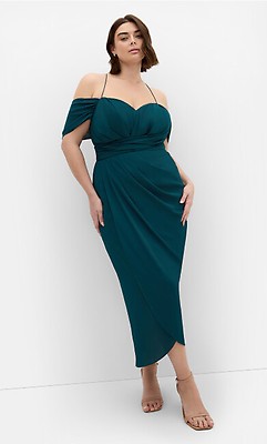 fitted lace wedding dress City Chic Plus Size Maxi Pleated Ombre FF at Amazon Women's Clothing store