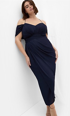Women's Plus Size Charming Navy Tulle Tier Dress
