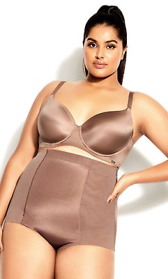 City Chic Women's Apparel Smooth and Chic Control Brief Shapewear, Latte,  26 : : Fashion