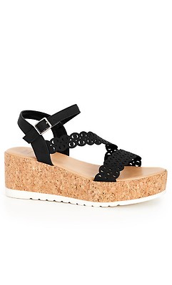 Women's Wide Fit Deena Sandal - Black