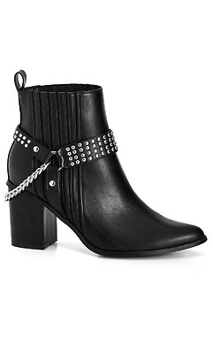 Wide fit studded ankle hot sale boots