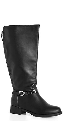 Plus size tall black on sale boots