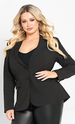 City Chic  Women's Plus Size Perfect Suit Jacket - Black - 12 Plus : Target