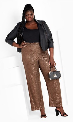 Women s Plus Size Kendall Gold Sequin Pant