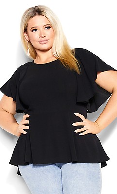 Women's Plus Size Sierra Black Top