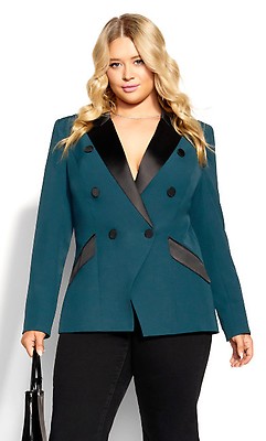 Women's Plus Size Isla Black Velvet Jacket