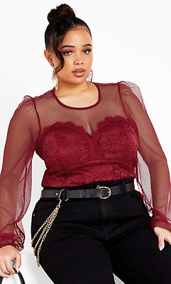  Elegant Moments Women's Plus-Size Fence Net Long Sleeve Cami  Top, Black, Plus Size: Adult Exotic Bras: Clothing, Shoes & Jewelry