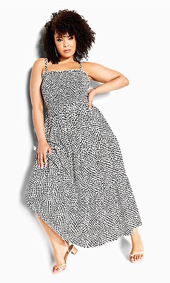 Women's Plus Size Sophie Black Spot Dress