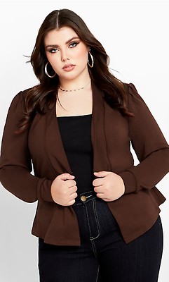 Women's Plus Size Drapey Black Blazer Jacket