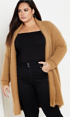 Plus size fluffy clearance cardigan