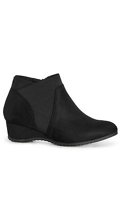 Black wedge ankle boots wide outlet fit