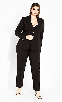 City Chic  Women's Plus Size Perfect Suit Jacket - Black - 14w