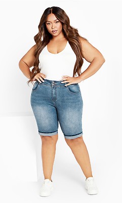 Knee length shorts plus size best sale