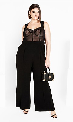 Women's Plus Size Flaunt It Black Jumpsuit