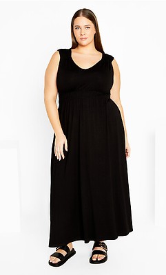 Women's Plus Size By The Beach Black Maxi Dress