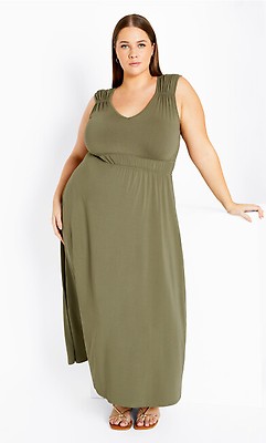 olive green plus size maxi dress Vienna Maxi Dress