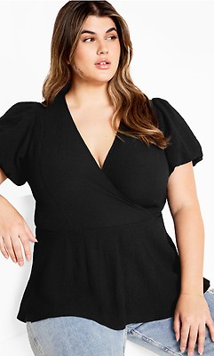 売れ筋商品|||シティーシック カットソー トップス レディース Plus Size Marci Top Black Women's Plus Size Marci Print Top - black | CITY CHIC : Target