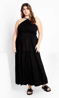 black and white lace maxi dress Black & White Lace Contrast Maxi Dress main image 1