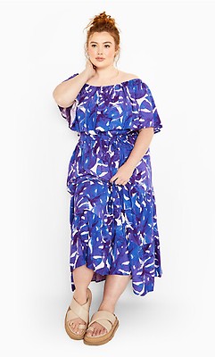 chinese dress ladies White Drop Waist Beach Dress in Plus Sizes 3XLarge / White / Cotton