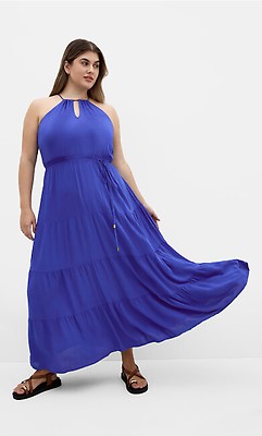 cobalt blue maxi dress plus size Connected Plus Size Cutout-Detail Lace Maxi Dress Cobalt Size 14W