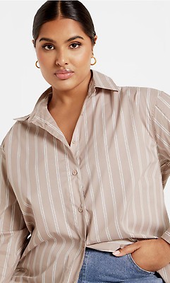 売れ筋商品|||シティーシック カットソー トップス レディース Plus Size Manor Road Shirt Pearl Women's Plus Size Model wears a City Chic size S/16 and is