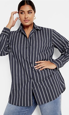 売れ筋商品|||シティーシック カットソー トップス レディース Plus Size Liv Denim Shirt Denim mid Women's Plus Size Liv Denim Mid Denim Shirt