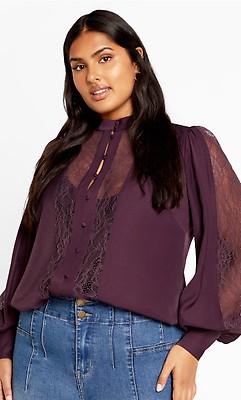 売れ筋商品|||シティーシック カットソー トップス レディース Plus Size Maia Top Purple Women's Plus Size Maia Purple Top