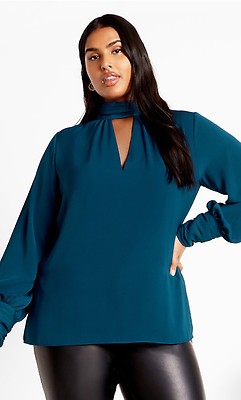 売れ筋商品|||シティーシック カットソー トップス レディース Plus Size In Awe Top Teal Women's Plus Size Greta Plum Top