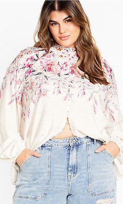 Women's Plus Size Antoinette Cream Top