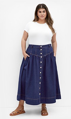 Women's Plus Size Siena Navy Print Skirt