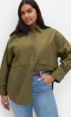 売れ筋商品|||シティーシック カットソー トップス レディース Plus Size Liv Denim Shirt Denim mid Women's Plus Size Liv Denim Mid Denim Shirt