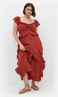 et.UNiVER Many way frill dress サイズM Dobby Frill Detail Maxi Dress | boohoo