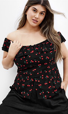 売れ筋商品|||シティーシック カットソー トップス レディース Plus Size Bella Top Ivory cherry Women's Plus Size Bella Ivory Top