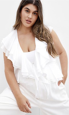 Women's Plus Size Sweet Ruffle Black Top