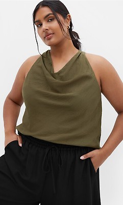売れ筋商品|||シティーシック カットソー トップス レディース Plus Size Cowl Neck Cami Navy Women's Plus Size Cowl Neck Navy Cami