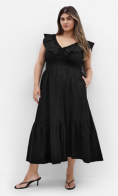 Women's Plus Size By The Beach Black Maxi Dress