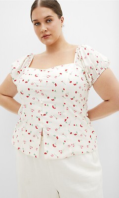 売れ筋商品|||シティーシック カットソー トップス レディース Plus Size Bella Top Ivory cherry Women's Plus Size Bella Ivory Top