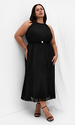 slim fit dress slacks Chic Plus Size Ombre Halter Neck Pleated Dress for Elegant Occasions –  Canary Houze main image 0