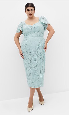 lace midi dress size 18 Women's Plus Size Maisie Lace Ballet Pink Midi Dress