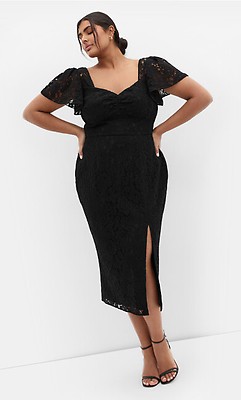 Women's Plus Size Priscilla Black Lace Dress