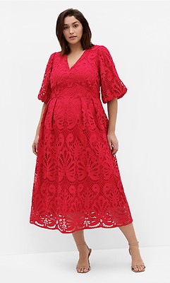 Women's Plus Size Valentine Ruby Lace Dress