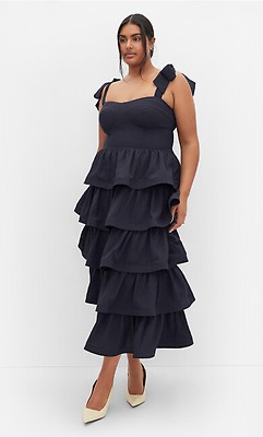fancy white maxi dress Chateau White Ruffle Maxi Dress - L Size - Women's Dresses