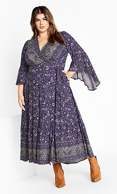 City Chic Women's Belle Wrap Maxi Dress