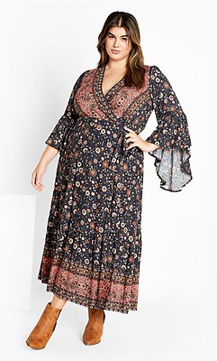 Women's Plus Size Tisha Lace Maxi Dress - black