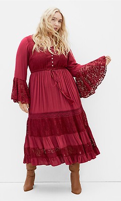 Women's Plus Size Tisha Lace Maxi Dress - black