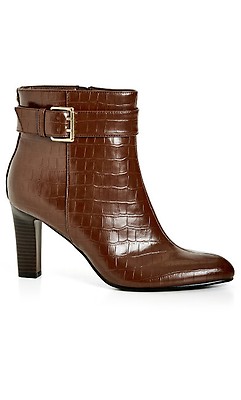 City Chic Women's Calista Wide Fit Ankle Boot - Faux Suede, Pointed Toe, Lace-Up Front, Block Heel - View #11